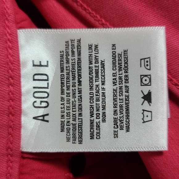 AGOLDE Wax Coated Leatherette Red Sophie High Rise Skinny Jeans Size 28 - Picture 3 of 15